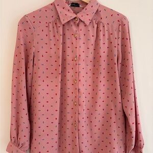 Pink Multicolor Polka Dot Blouse